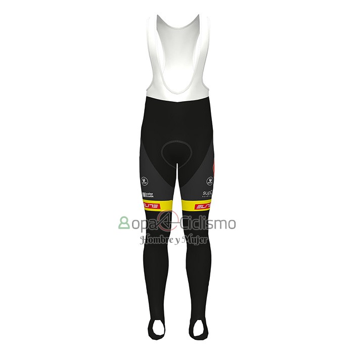 Lotto-kern Haus Ropa Ciclismo Culotte Largo 2022 Hombre Mangas Largas Negro AMarillo